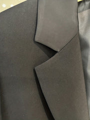 Button Lapel Neck Blazer Crop Blazer Long Sleeve