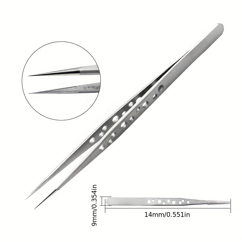 Precision Tweezers Set for Electronics Soldering Maintenance Makeup 2pcs
