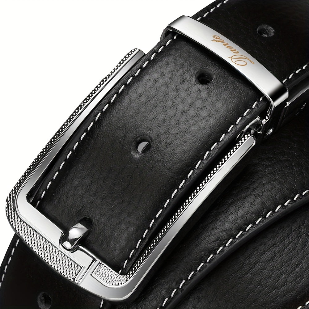 Men's Leather Belt Pin Buckle Business Suit Waist Strap