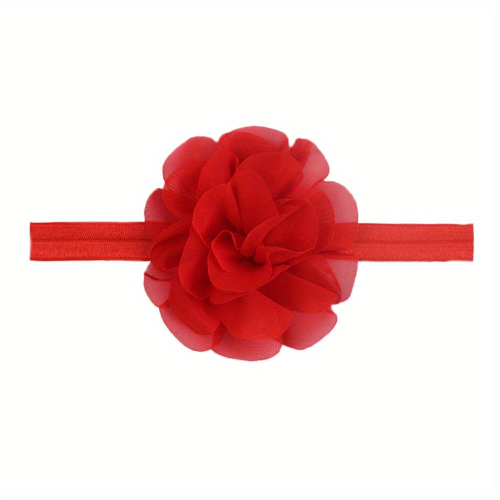 Kids Plain Flower Elastic Hair Band Baby Hair Accessories