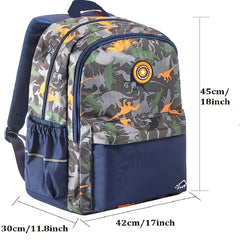 Kids Waterproof Backpack Large Capacity Dinosaur Schoolbag