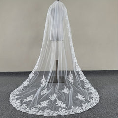 3m Lace Wedding Veil with Comb Ivory Bridal Gown