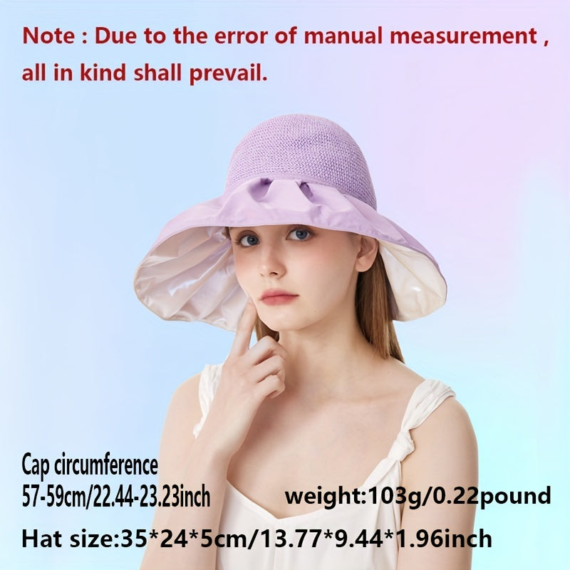 Bowknot Sun Hat UV Protection Bucket Hat Adjustable Summer Beach Hats