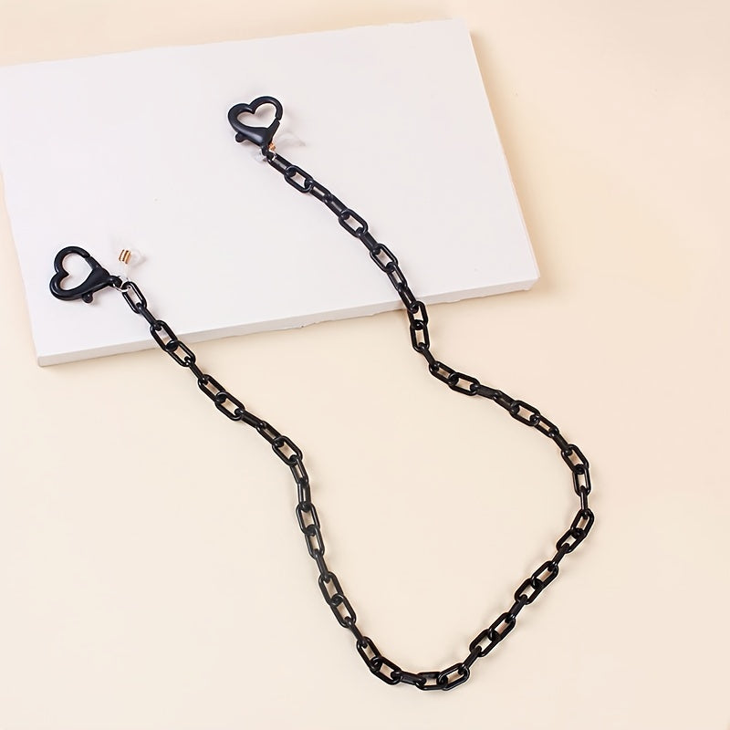 Acrylic Mask Chain Heart Button Glasses Chain
