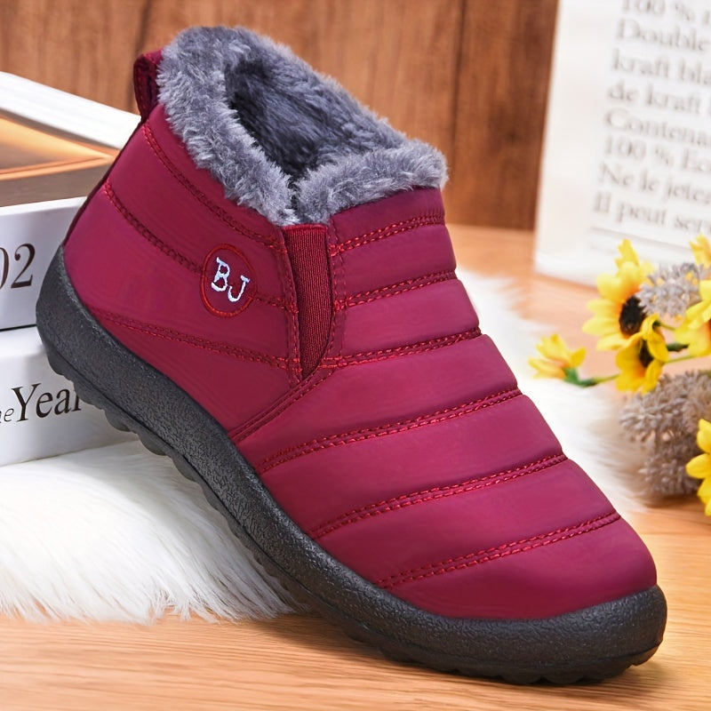 Women's Winter Snow Boots Warm Velvet Slip On Waterproof Shoes