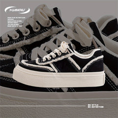 HUANQIU Raw Trim Non-slip Sneakers For Women