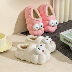 JIAGEYA Cartoon Plus Fleece House Shoes For Girls