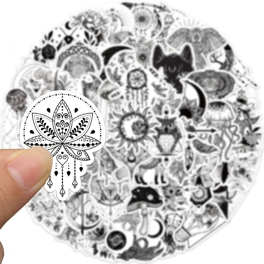 Gothic Doodle Stickers - 50 Sheets - Water Cups, Luggage, Notebooks