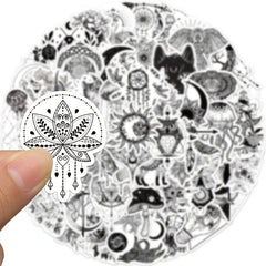 Gothic Doodle Stickers - 50 Sheets - Water Cups, Luggage, Notebooks