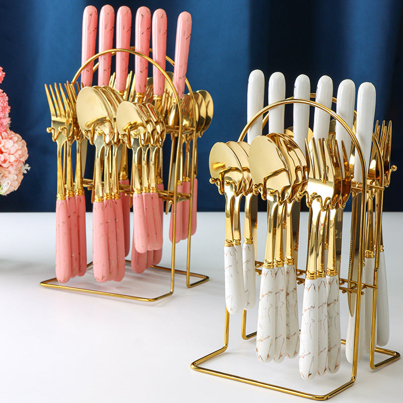 24 pcs Flatware Set for 6 Sturdy Durable Silverware Entertaining Everyday Use