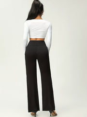 Women's High Waist Flare Leg Stretchy Pants