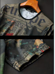 Men's Letter Print T Shirt for Summer Outdoor Wear
