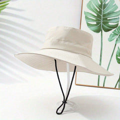 Waterproof Fisherman Hat with Chin Strap, Foldable Bucket Hat for Hiking