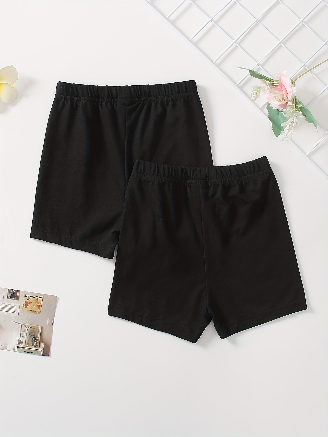 Girls' 2 Packs Basic Cartwheel Shorts, Thin & Comfy Fit
