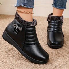 Women's Rhinestone Decor Thermal Snow Boots
