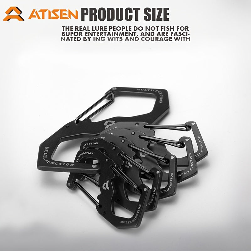ATISEN Stainless Steel Carabiner Set Large & Medium Buckles for Climbing