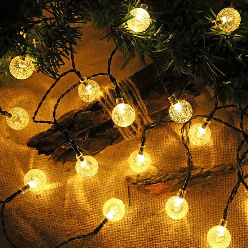 LED Solar Bubble Ball Light String Outdoor Garden Decoration