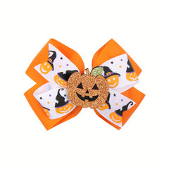 Pumpkin Hair Clip Bow Hairpin Halloween Party Hair Accessories