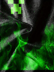 Green Flame Print Kid's Sweatshirt Unisex Pullover Causal Long Sleeve Top