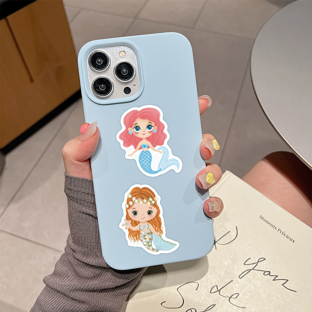 60pcs Mermaid Stickers Waterproof for Laptop Phone Skateboard