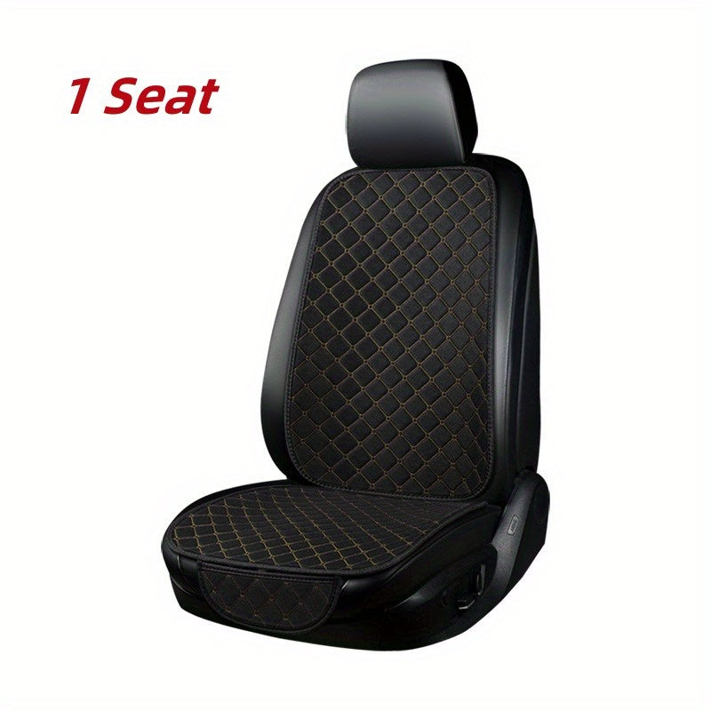 Flax Car Seat Cover Protector Linen Front Rear Back Cushion Pad Mat