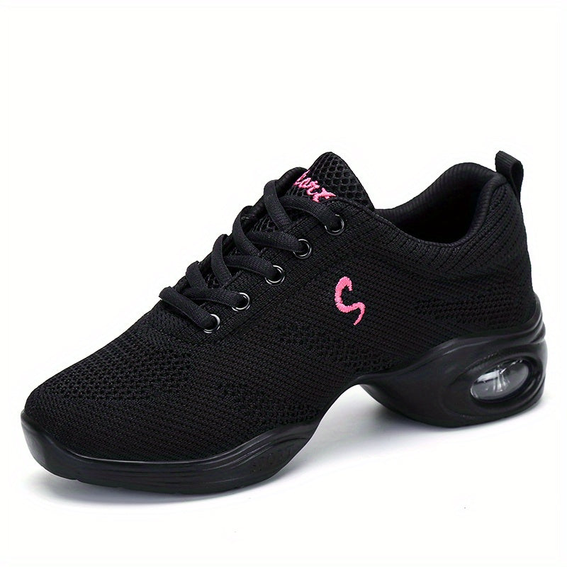 Women's Arch Support Jazz Dance Shoes Lace Up Mesh Sneakers