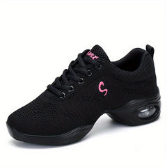 Women's Arch Support Jazz Dance Shoes Lace Up Mesh Sneakers