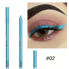12 Colorful Metallic Eyeliner Pens Long Lasting Waterproof Stick