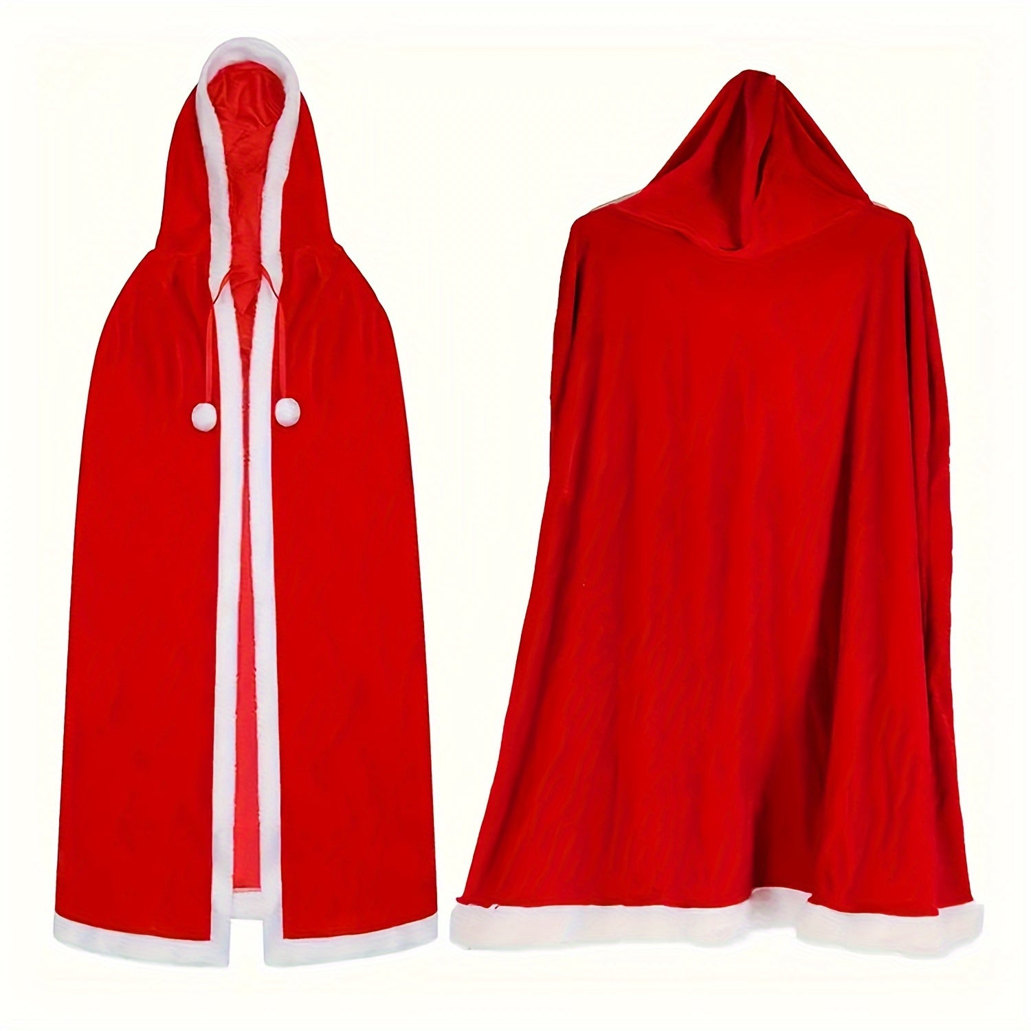 Christmas Santa Claus Hooded Cloak Mrs Santa Claus Velvet Hooded Cape Costume