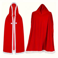 Christmas Santa Claus Hooded Cloak Mrs Santa Claus Velvet Hooded Cape Costume