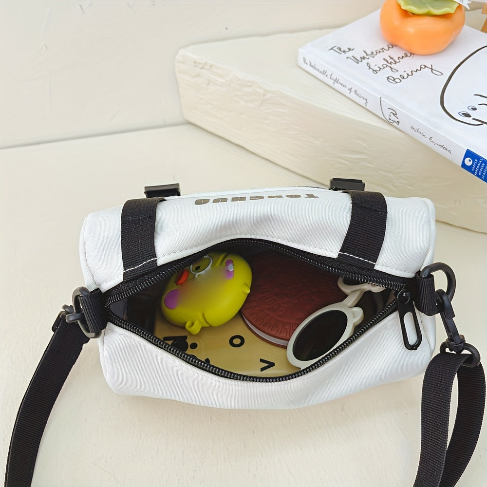 Casual Cylindrical Bag For Boys Outdoor Camping Hiking Travel Crossbody Bag