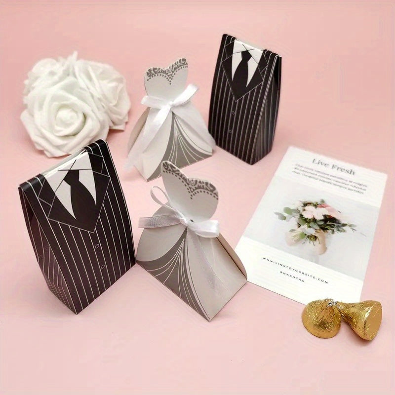 4pcs Wedding Dress Gift Boxes Candy Gift Boxes Party Wedding Decoration