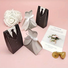 4pcs Wedding Dress Gift Boxes Candy Gift Boxes Party Wedding Decoration
