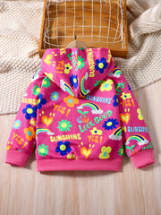 Girls Colorful Sunshine & Flowers Hoodie Sweatshirt