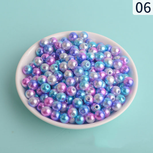 100pcs 6mm Acrylic Round Mermaid Pearl Spacer Beads for Jewelry Making