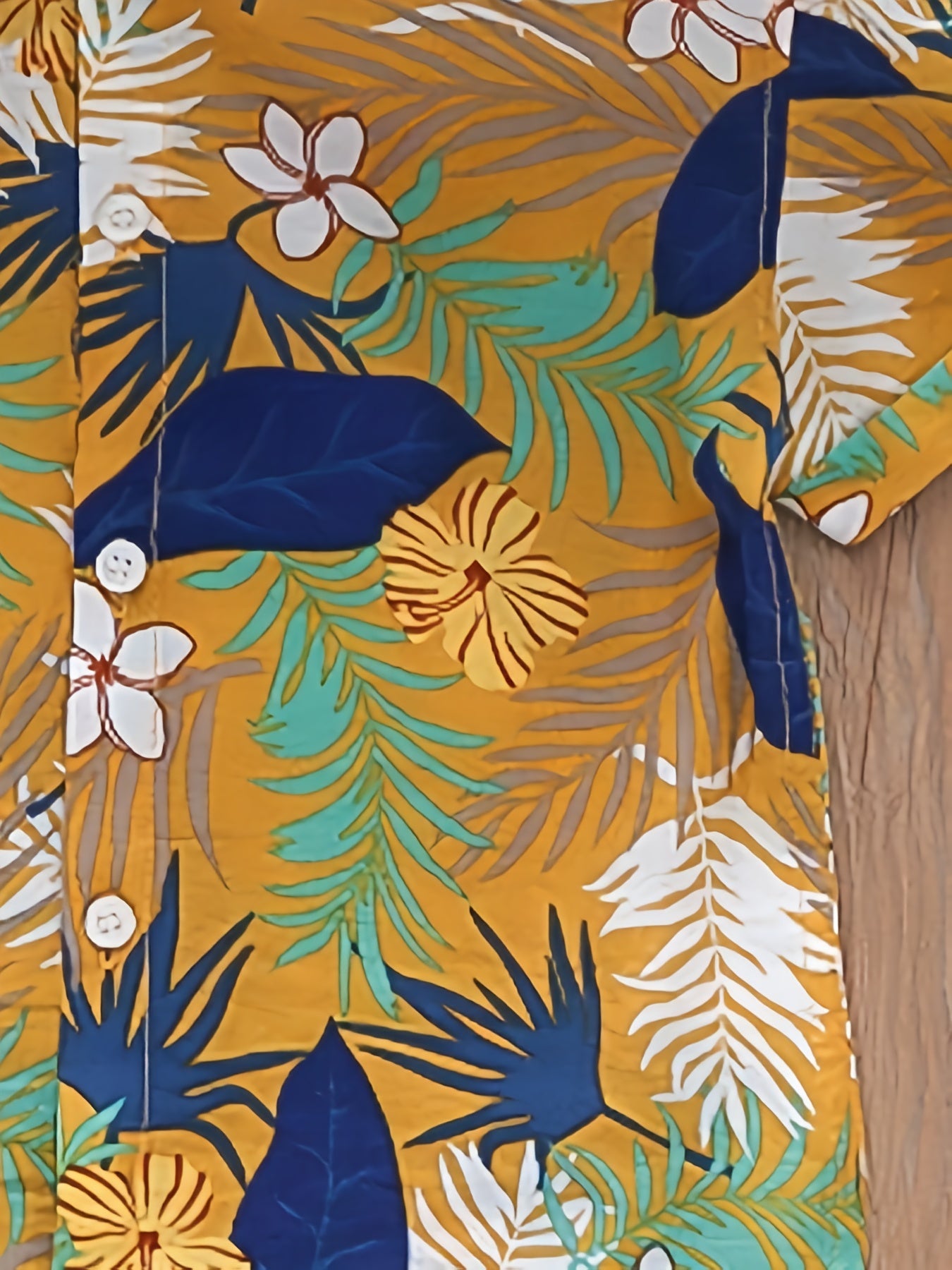 Boys Flower And Leaf Short Sleeves Button Down Shirt Tops