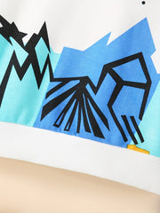 Boy's Geometric Pattern Outfit 2pcs Hoodie & Sweatpants Set