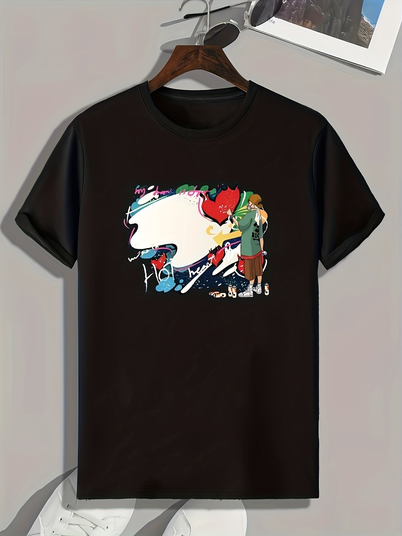 Men's Creative Painting Print Graphic T-shirt for Summer
