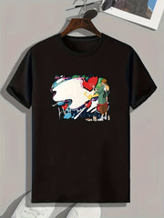 Men's Creative Painting Print Graphic T-shirt for Summer