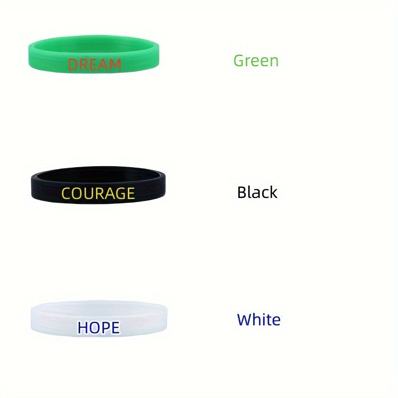3pcs Inspirational Rubber Silicone Bracelet