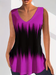 Colorblock V-Neck Tie Dye Tank Top
