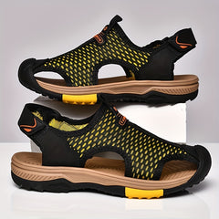 Men's Closed Toe Anti Collision Sandals Wear resistant Non Slip Beach Shoes