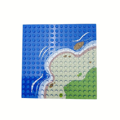 16X16 River Pattern Base Plate for Building Blocks