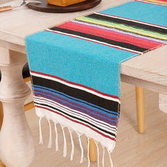 Mexican Table Runner Tassel Rainbow Ethnic Style TV Cabinet Doily Decorative