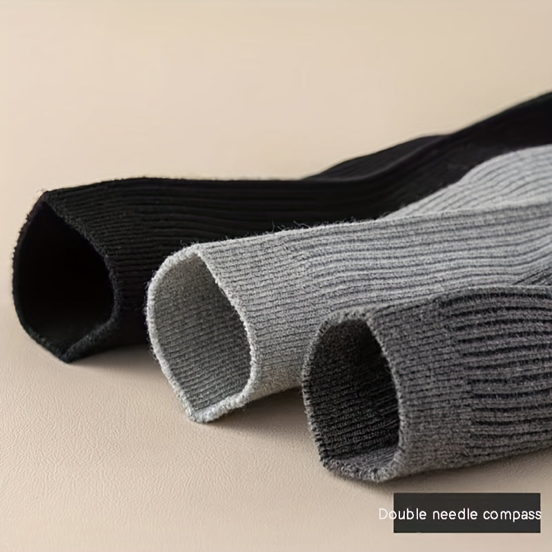 Men's Striped Crew Socks, Moisture Wicking, All Season, 5 Pairs