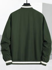 Casual Baseball Collar Jacket for Autumn Winter