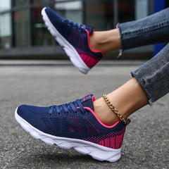 Women's Breathable Mesh Sneakers Casual Lace Up Sport Shoes