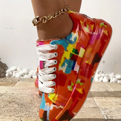 Colorful Print Thick Bottom Sneakers Lightweight Non slip Shoes