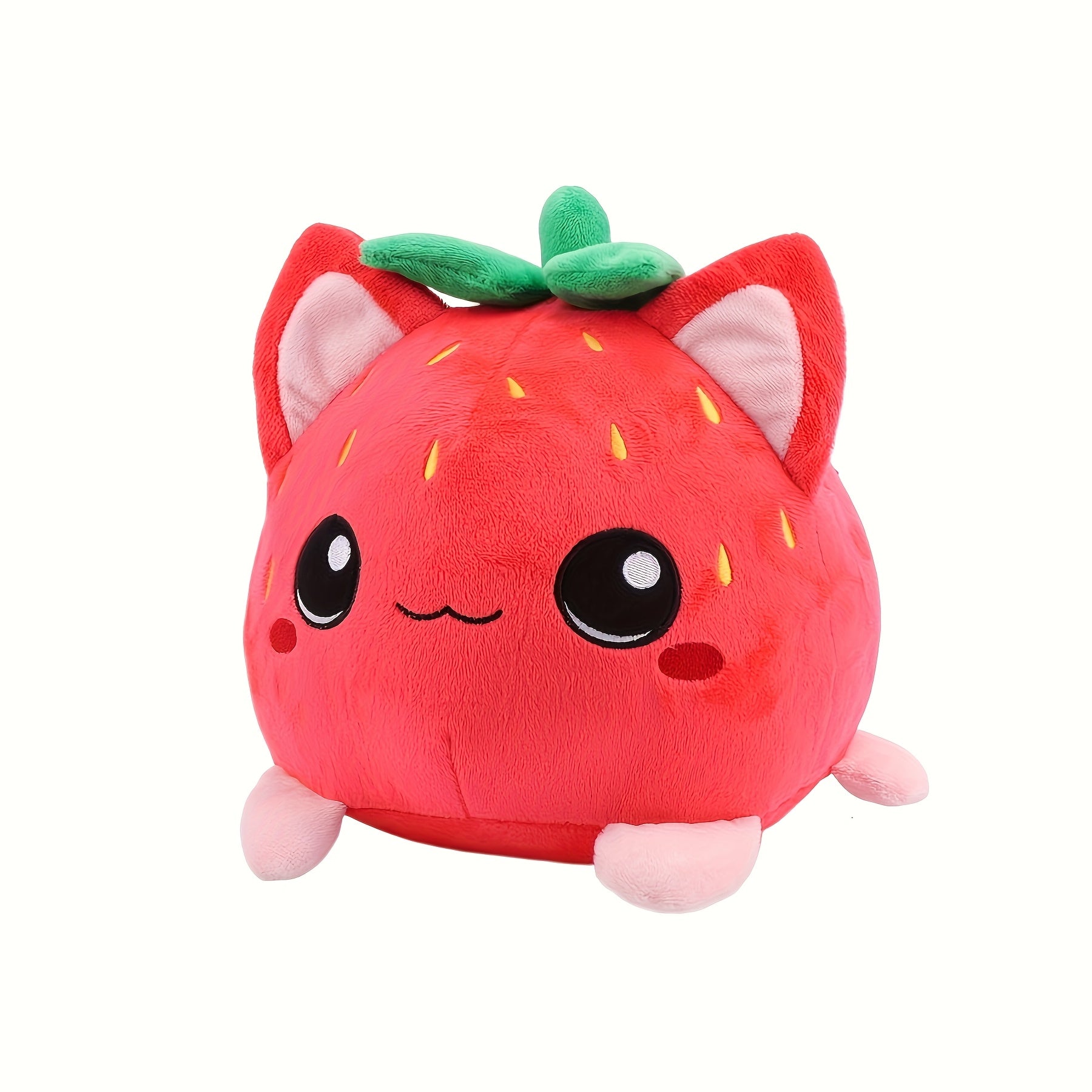 Strawberry Cat Plush Toy Soft Stuffed Animal Red Strawberry Cat Plushie Doll