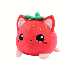 Strawberry Cat Plush Toy Soft Stuffed Animal Red Strawberry Cat Plushie Doll
